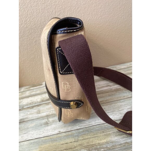 Vintage 1990s/Y2K Dooney & Bourke Small Logo Canvas Messenger Bag Made in USA - Picture 4 of 15